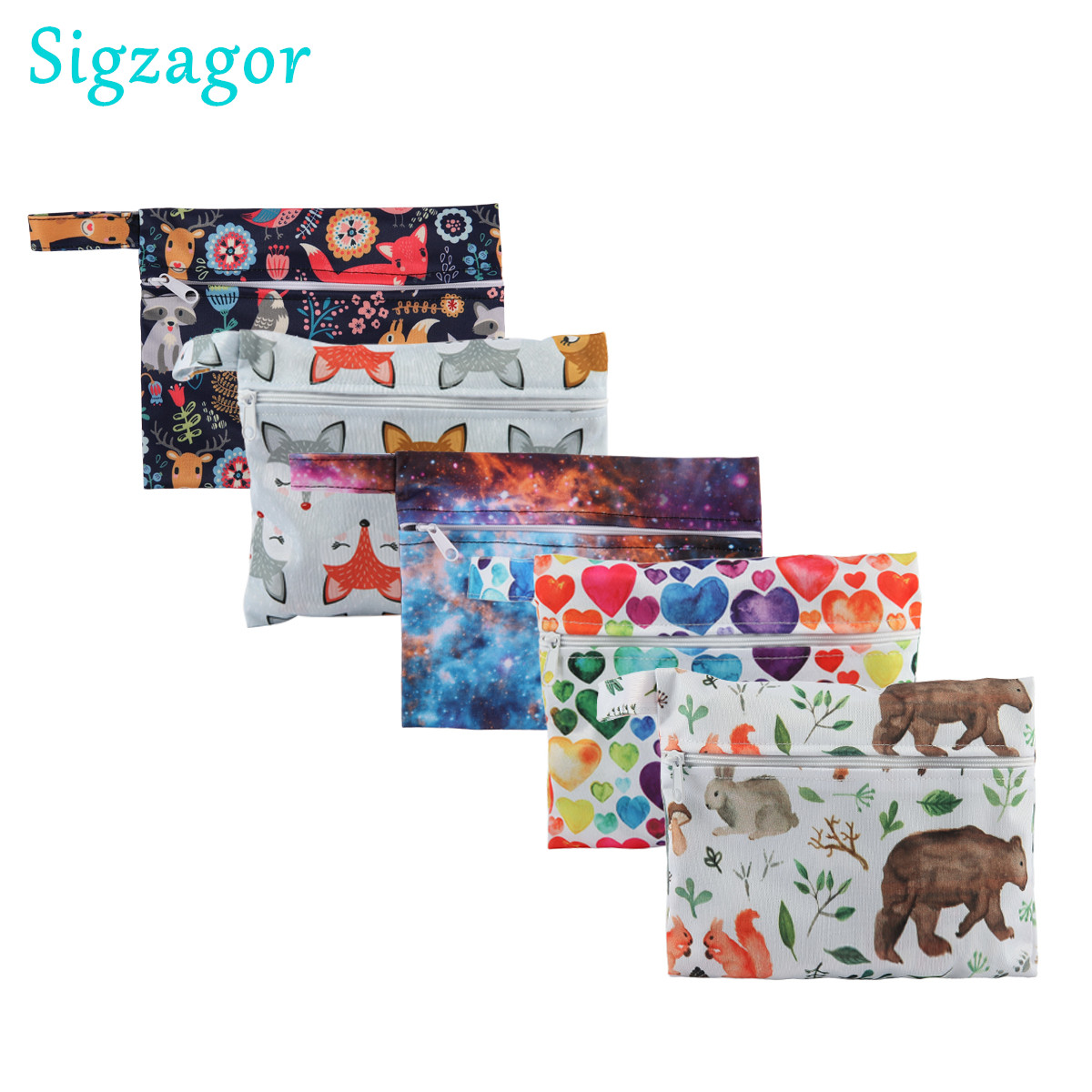 Cloth Pad Reusable - [Sigzagor] 1 حقيبة مبللة صغيرة صغيرة